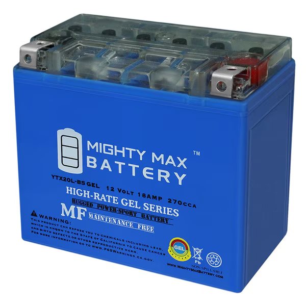 YTX20L-BS GEL Battery Replacement for BRP 570 Outlander, Renegade 18, Mighty Max Battery, Mfr#: YTX20L-BSGEL498